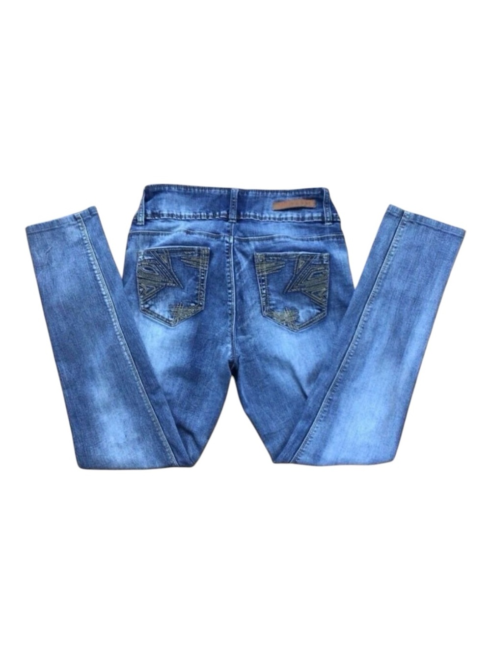 Foxy Jeans Jeaniologie skinny straight 29 medium rise distressed stretchy blue
